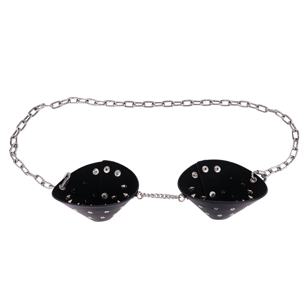Steel Chain - Doglov peito bondage feminino wearable mamilo