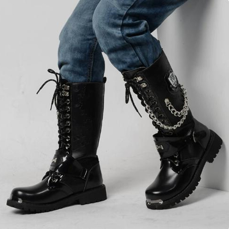 Motorcycle Chain - Botas de Motocicleta Masculinas de Luxo,