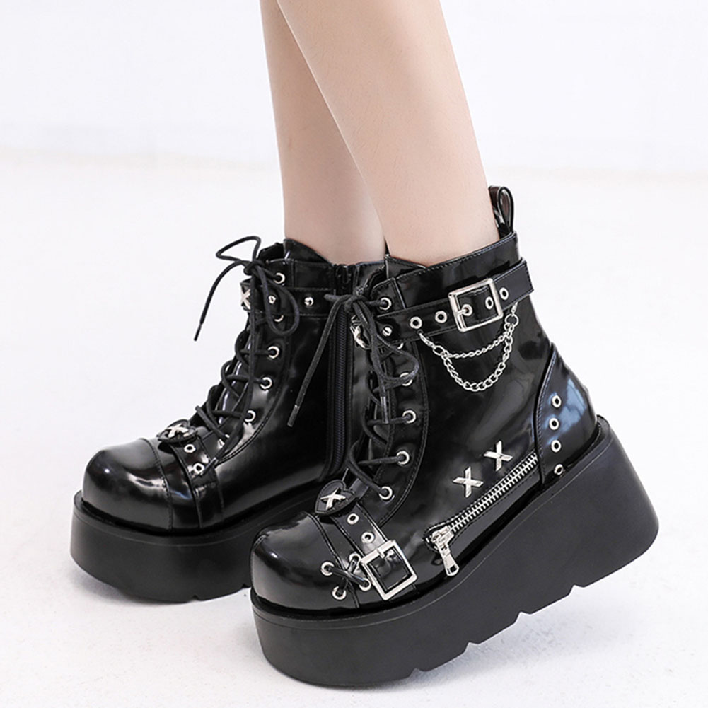 Motorcycle Chain - Nova marca senhoras goth plataforma tornozelo