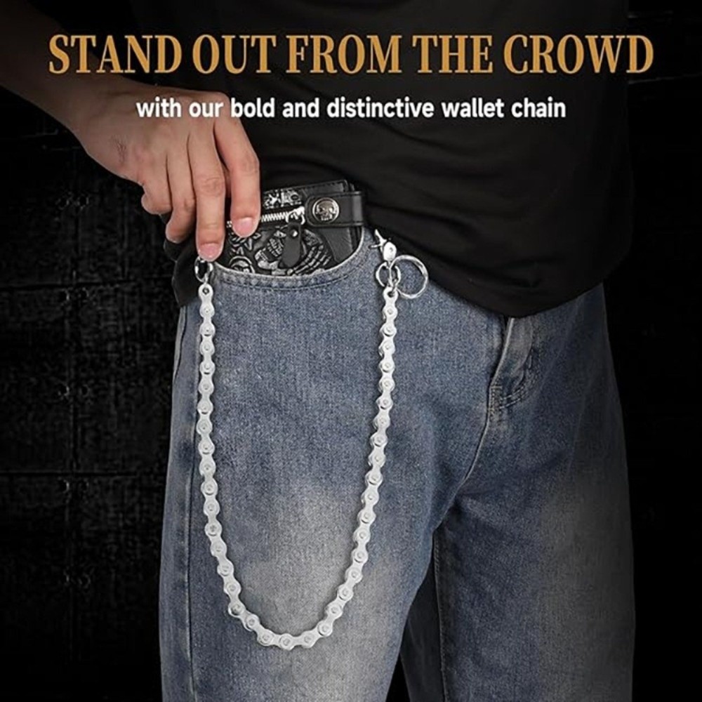 Bicycle Chain - Corrente de cintura prateada estilo hip