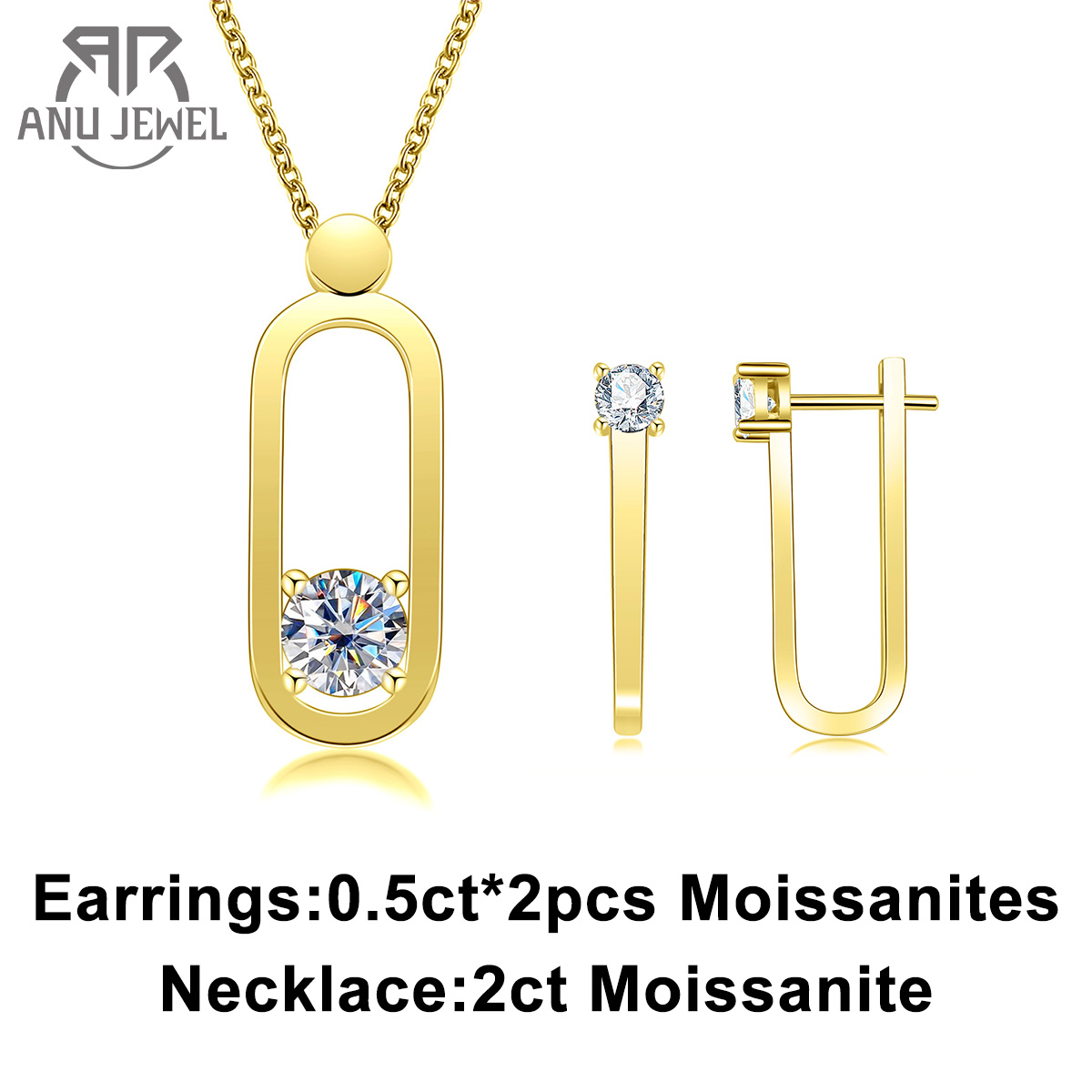 Anujewel 2ct d cor moissanite  - Ansi Chain avaliação e preço